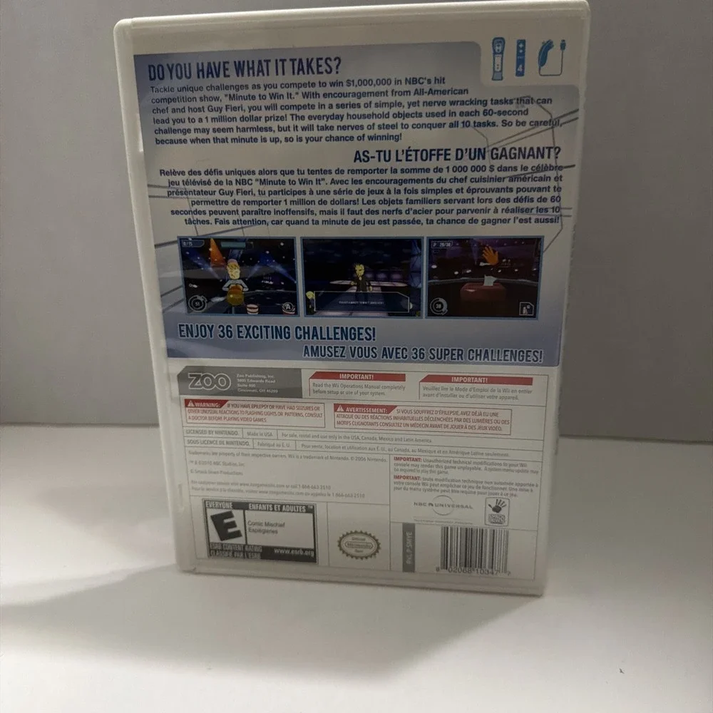 Minute to Win It Nintendo Wii Game Guy Fieri CIB Complete with Manual